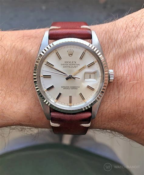 rolex datejust mit lederarmband|rolex datejust leather band.